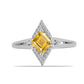 Anillo de Plata con Citrino de los Montes Urales y Topacio Blanco