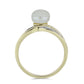 Anillo de Plata Bañada en Oro con Perla blanca de agua dulce y Espinela Negra