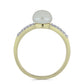 Anillo de Plata Bañada en Oro con Perla blanca de agua dulce y Topacio Blanco