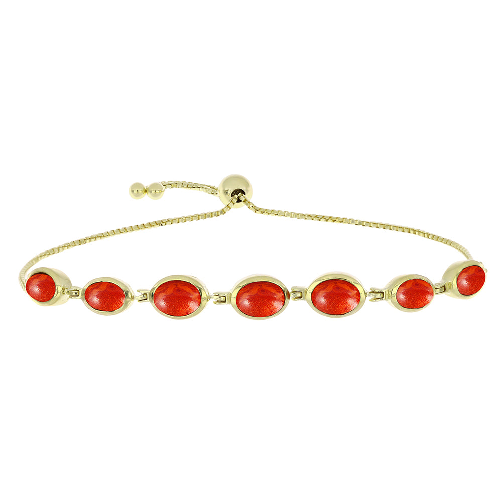 Pulsera de Plata Bañada en Oro con Coral de Esponja Roja 1 