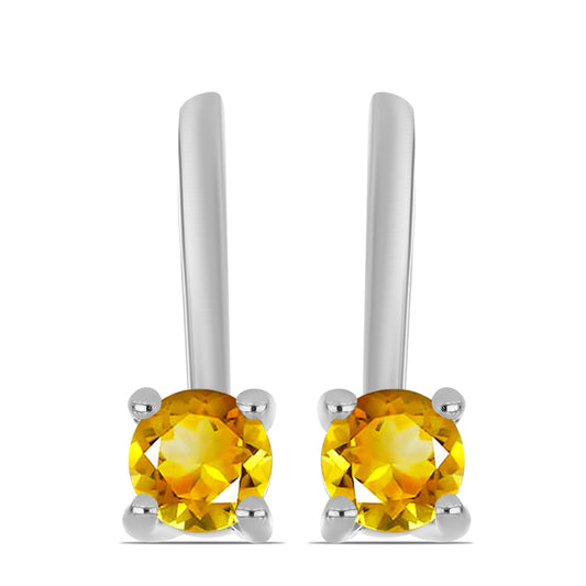 Pendientes de Plata con Citrino de los Montes Urales