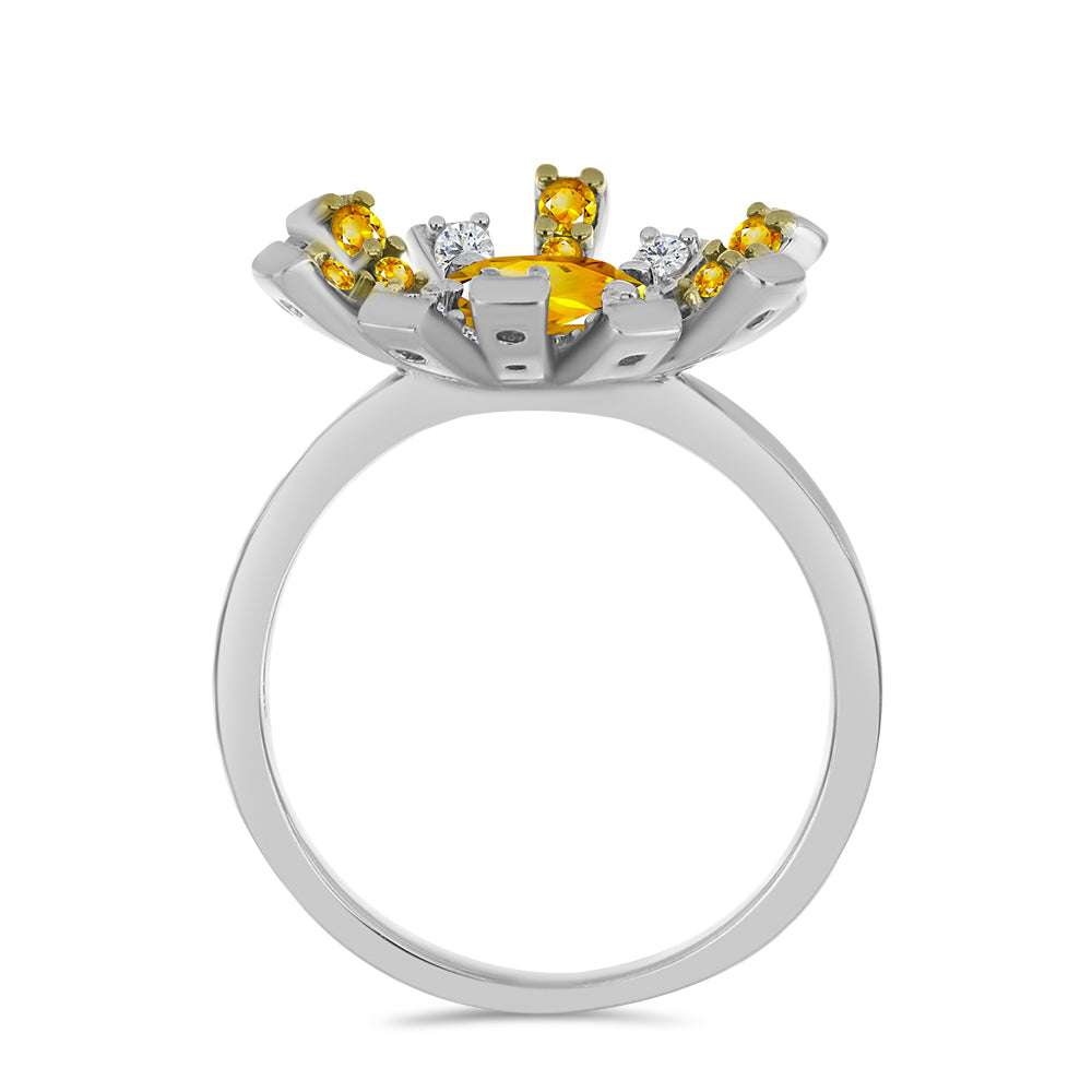 Anillo de Plata con Citrino de los Montes Urales 2 