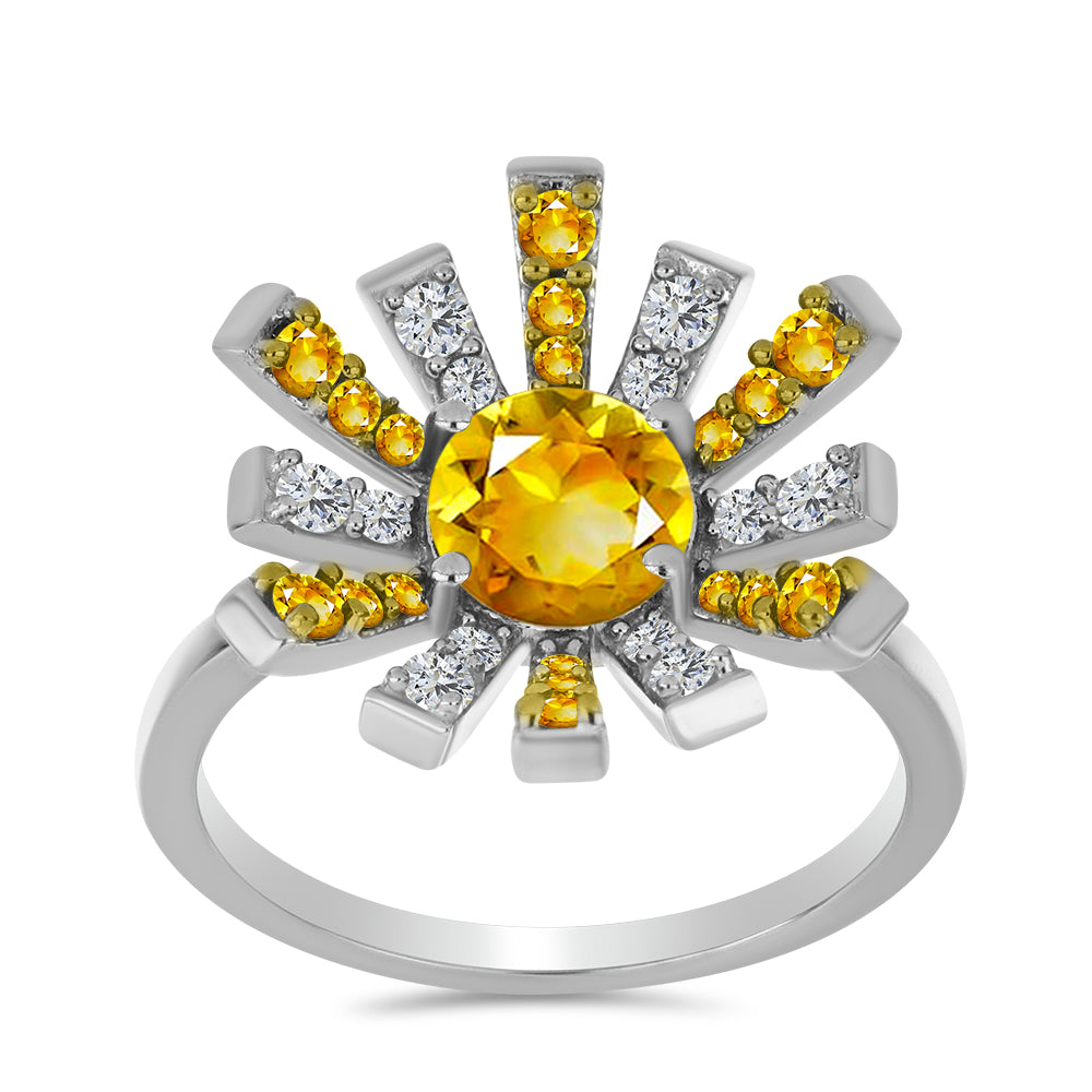 Anillo de Plata con Citrino de los Montes Urales 3 