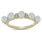 Anillo de Plata Bañada en Oro con Perla blanca de agua dulce y Topacio Blanco