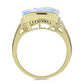 Anillo de Plata Bañada en Oro con Piedra Lunar Arco Iris