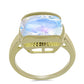 Anillo de Plata Bañada en Oro con Piedra Lunar Arco Iris