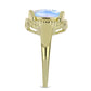 Anillo de Plata Bañada en Oro con Piedra Lunar Arco Iris