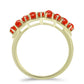 Anillo de Plata Bañada en Oro con Coral de Esponja Roja