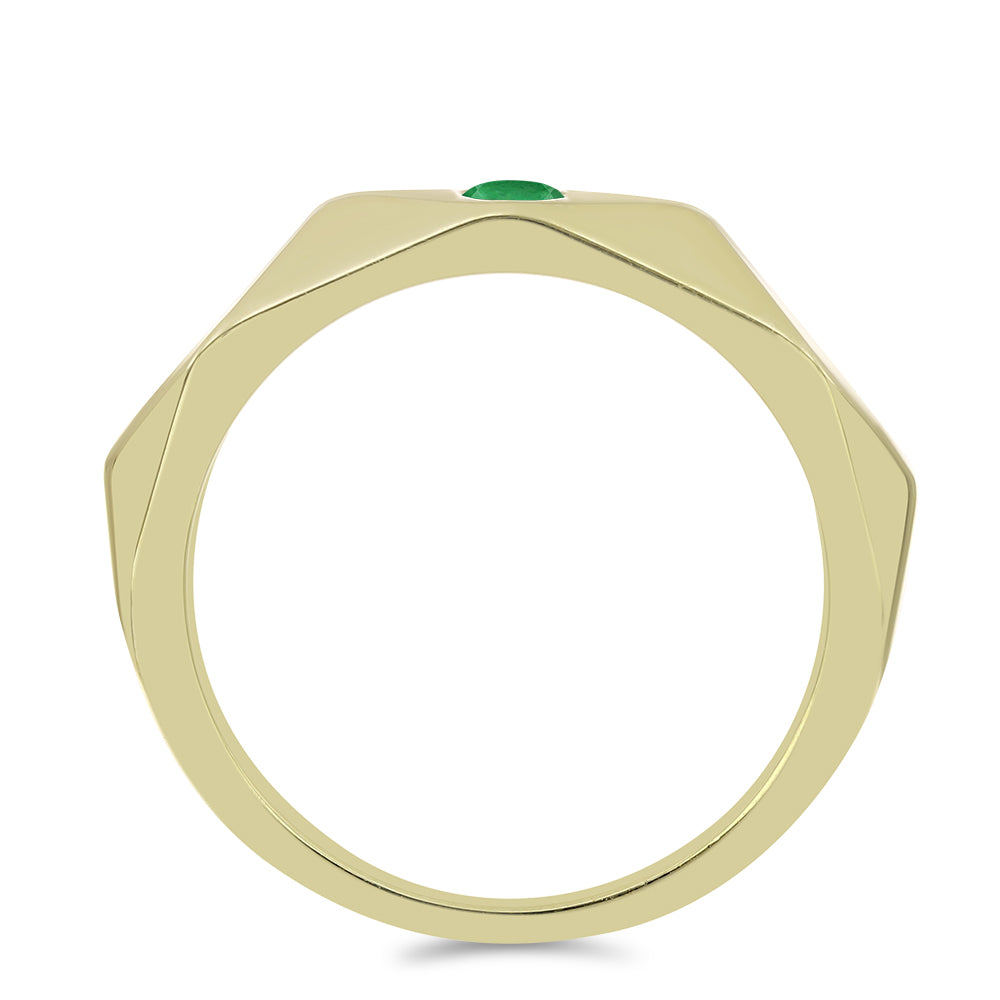 Anillo de Plata Bañada en Oro con Esmeralda de Zambia 2 