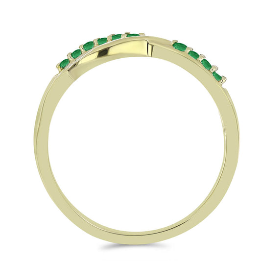 Anillo de Plata Bañada en Oro con Esmeralda de Zambia