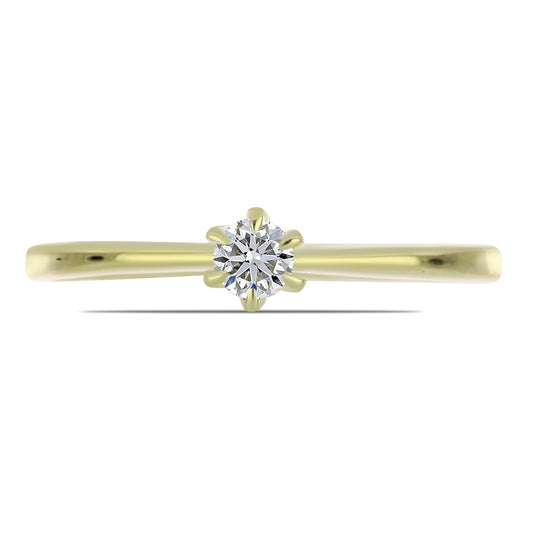 Anillo de Plata Bañada en Oro con Diamante certificado y cultivado en laboratorio