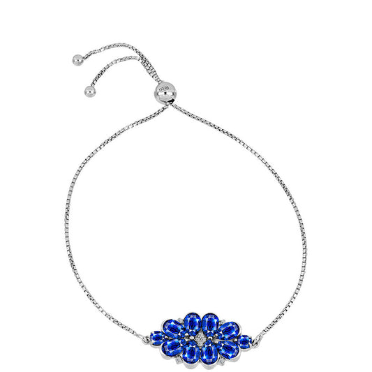 Pulsera de Plata con Zafiro Azul Australiano y Topacio Blanco
