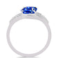 Anillo de Plata con Zafiro Azul Australiano y Topacio Blanco