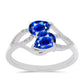 Anillo de Plata con Zafiro Azul Australiano y Topacio Blanco