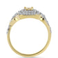 Anillo de Plata Bañada en Oro con Diamante Cognac y Topacio Blanco