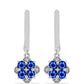 Pendientes de Plata con Zafiro Azul Australiano y Topacio Blanco