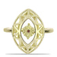 Anillo de Plata Bañada en Oro con Diamante Cognac