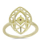 Anillo de Plata Bañada en Oro con Diamante Cognac