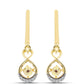 Pendientes de Plata Bañada en Oro con Diamante Cognac y Topacio Blanco