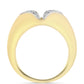 Anillo de Plata Bañada en Oro con Diamante Cognac y Topacio Blanco