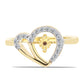 Anillo de Plata Bañada en Oro con Diamante Cognac y Topacio Blanco