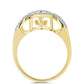 Anillo de Plata Bañada en Oro con Diamante Cognac y Topacio Blanco