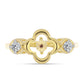 Anillo de Plata Bañada en Oro con Diamante Cognac y Topacio Blanco
