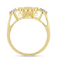 Anillo de Plata Bañada en Oro con Diamante Cognac y Topacio Blanco