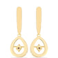 Pendientes de Plata Bañada en Oro con Diamante Cognac