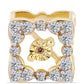 Broche de Plata Bañada en Oro con Diamante Cognac y Topacio Blanco