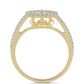 Anillo de Plata Bañada en Oro con Diamante Cognac y Topacio Blanco