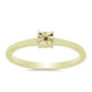 Anillo de Plata Bañada en Oro con Diamante Cognac