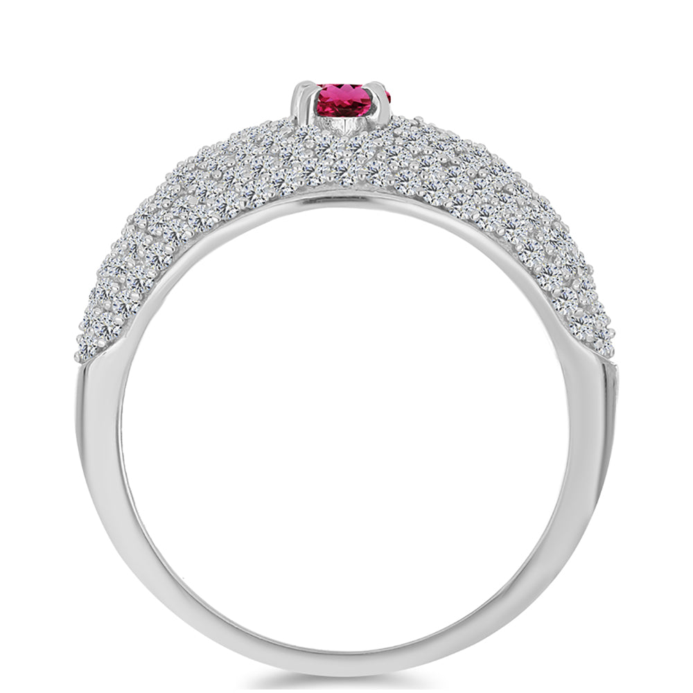Anillo de Plata con Rubelita de Cruzeiro y Topacio Blanco 2 