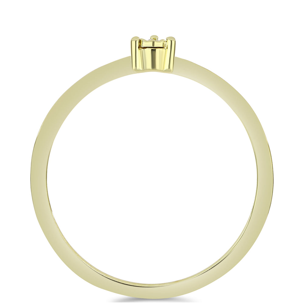 Anillo de Plata Bañada en Oro con Diamante Cognac