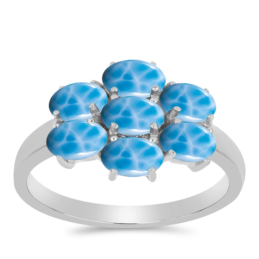 Anillo de Plata con Larimar de Barahona