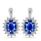 Pendientes de Plata con Zafiro Azul Australiano y Topacio Blanco