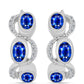 Pendientes de Plata con Zafiro Azul Australiano y Topacio Blanco