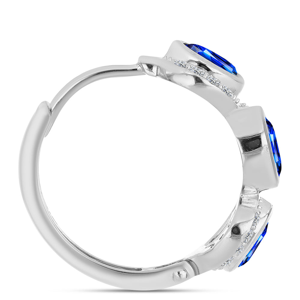 Pendientes de Plata con Zafiro Azul Australiano y Topacio Blanco 2 