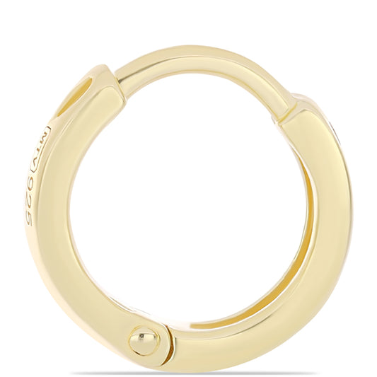 Pendientes de Plata Bañada en Oro con Diamante Cognac y Topacio Blanco
