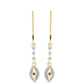 Pendientes de Plata Bañada en Oro con Diamante Cognac y Topacio Blanco