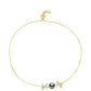 Pulsera de Plata Bañada en Oro con Perla de río Tahiti verde ilusión y Topacio Blanco
