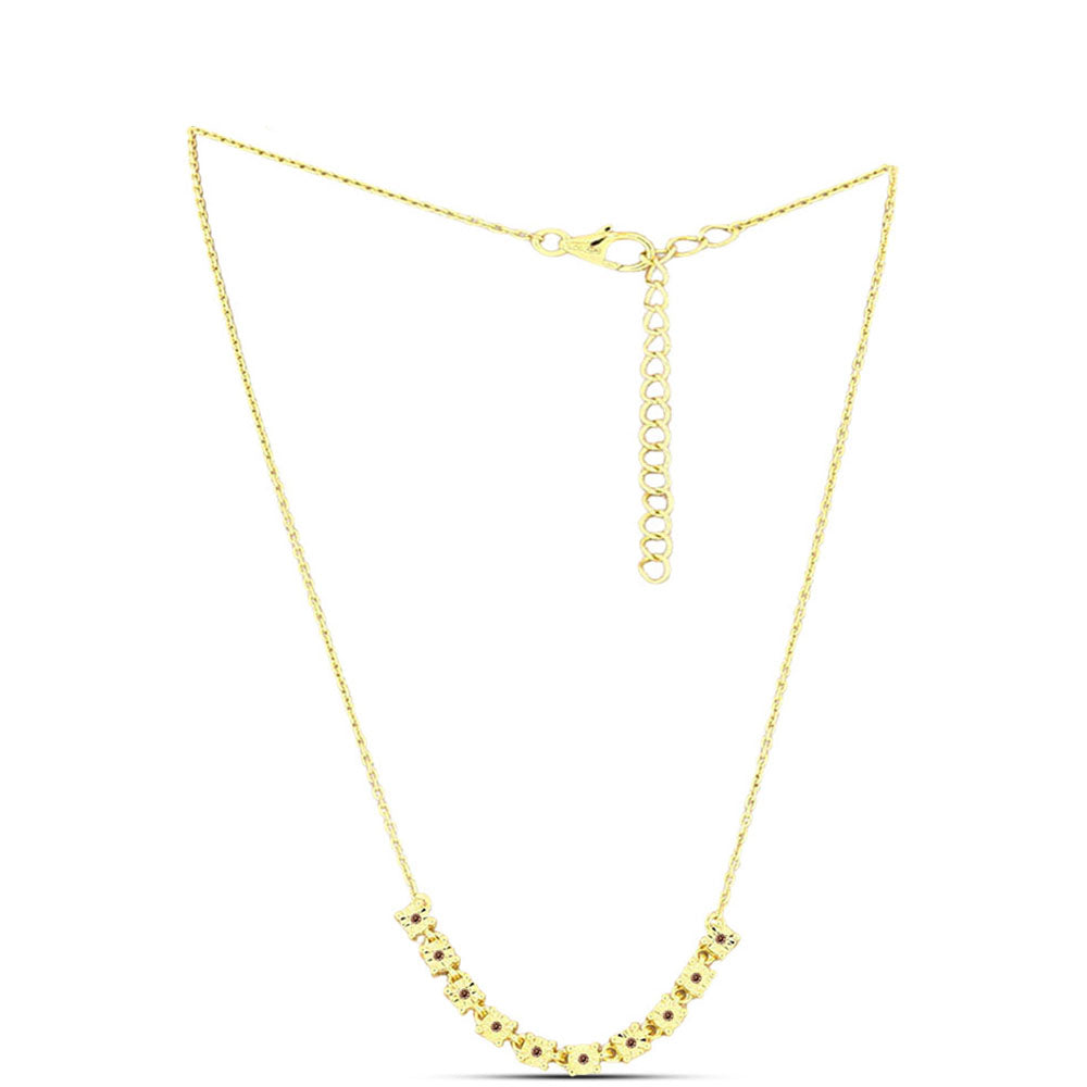 Collar de Plata Bañada en Oro con Diamante Cognac 1 
