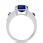 Anillo de Plata con Zafiro Azul Australiano y Topacio Blanco