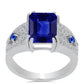 Anillo de Plata con Zafiro Azul Australiano y Topacio Blanco
