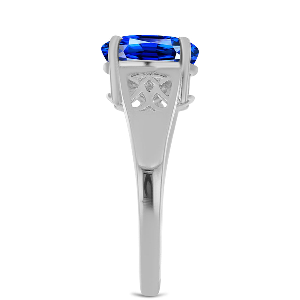 Anillo de Plata con Zafiro Azul Australiano