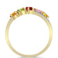 Anillo de Plata Bañada en Oro con Zafiro Arco Iris y Topacio Blanco