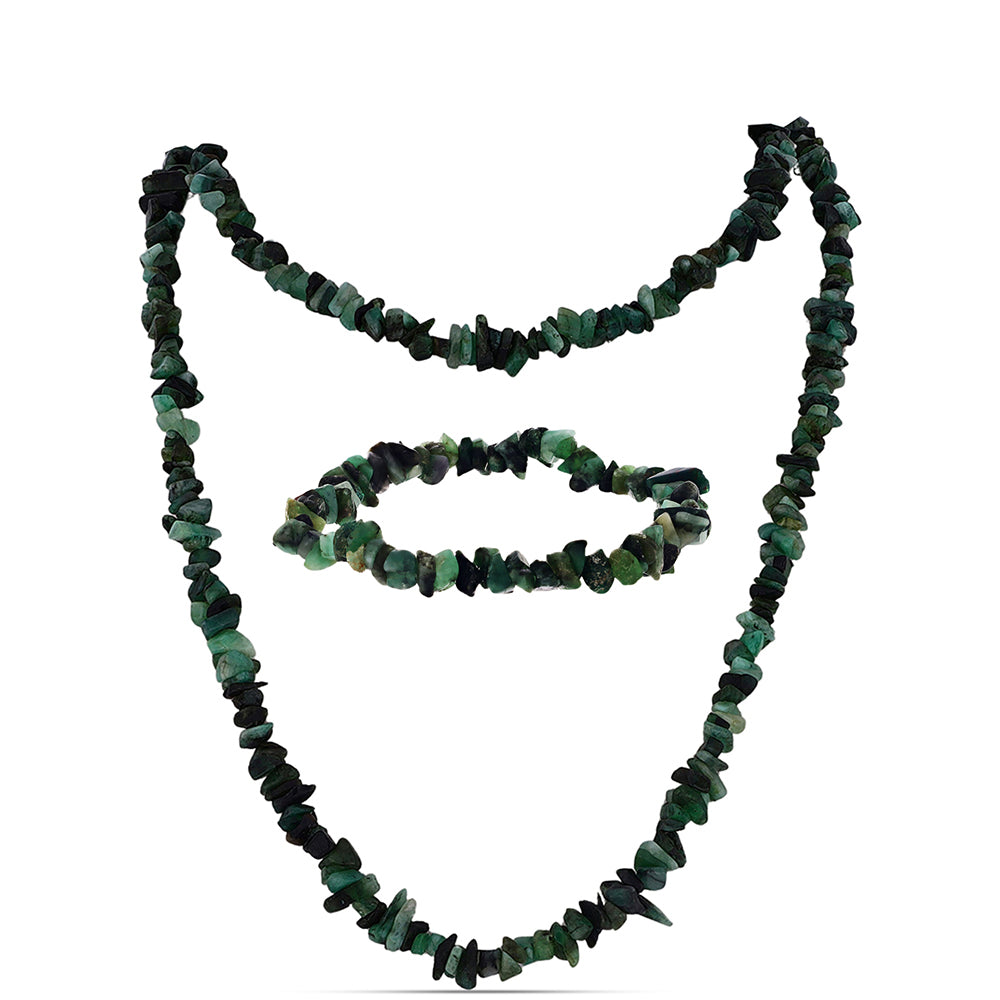 Conjunto Pepita con Esmeralda de Brasil ( Collar +Pulsera )