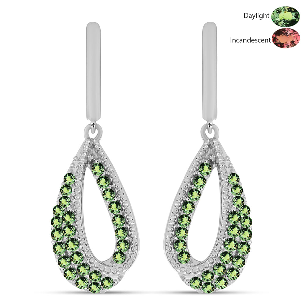 Pendientes de Plata con Alejandrita natural