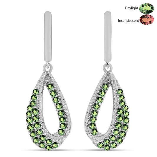 Pendientes de Plata con Alejandrita natural