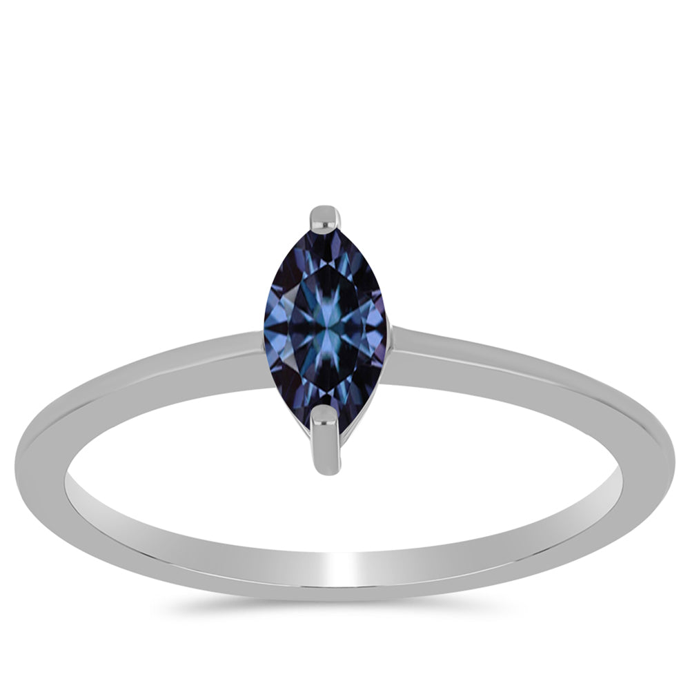 Anillo de Plata con Moisanita "Púrpura Imperial"